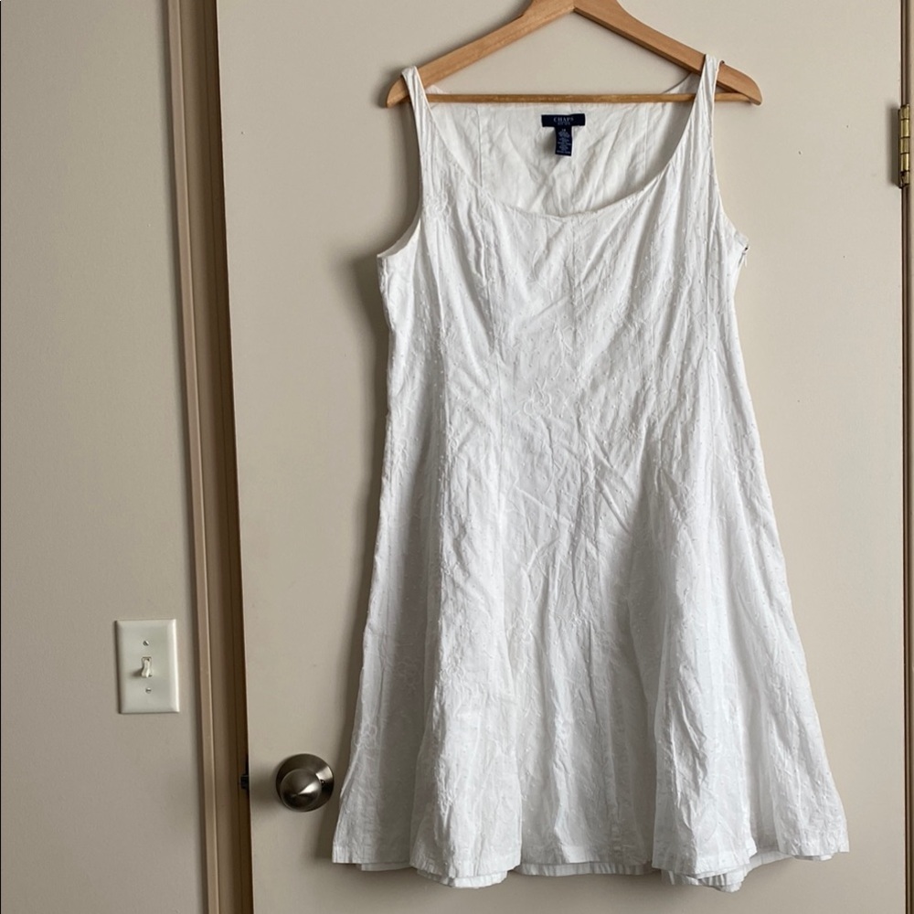Chaps White Sleeveless Midi Dress
